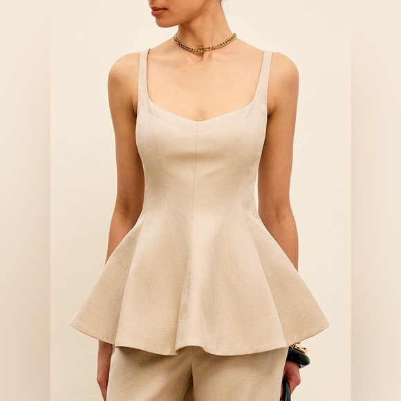 Commense Tops - Commense Back Zipper Peplum Flare Top